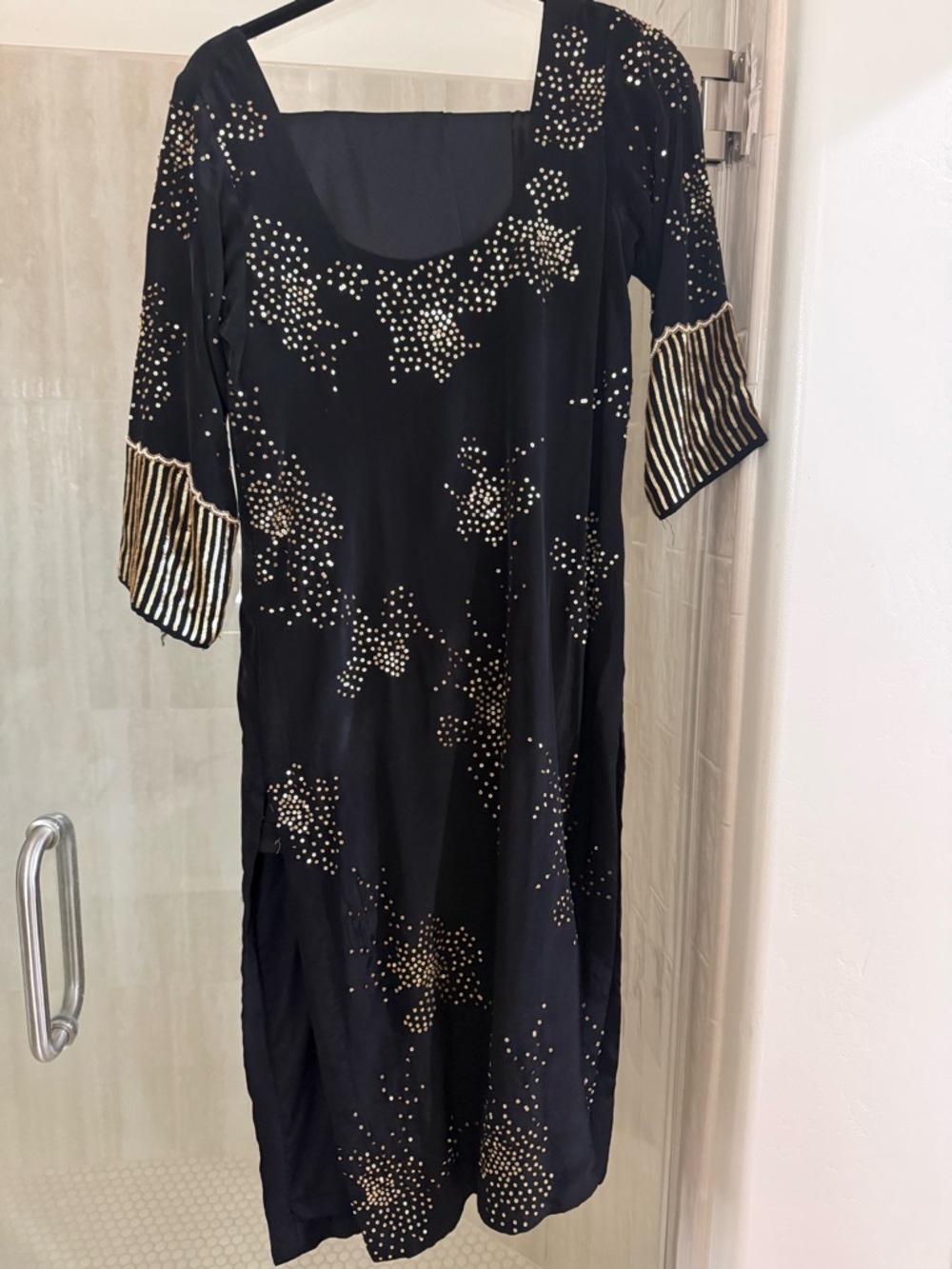 Black and Gold Embellished Women's Punjabi suit